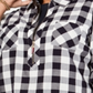 Tommy Hilfiger Women's Check Long Sleeve Button up Top Gray Size 1X