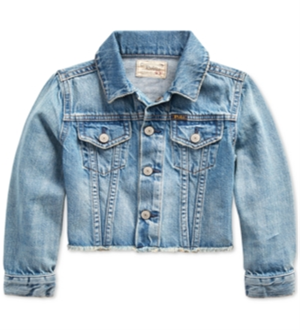 Ralph Lauren Little Girl's Ridge Wash Denim Polo Jacket Blue Size 3