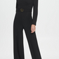 DKNY Women's V Neck D Buckle Jumpsuit Black Size 12