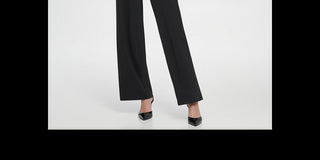 DKNY Women's V Neck D Buckle Jumpsuit Black Size 12