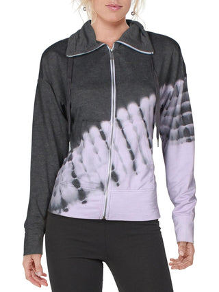 Ideology Women's Funnel-Neck Zip-up Sweatshirt Purple Size M