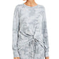 Hippie Rose Junior's Cozy Twist Front Top Gray Size XS