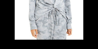 Hippie Rose Junior's Cozy Twist Front Top Gray Size XS