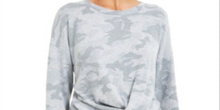 Hippie Rose Junior's Cozy Twist Front Top Gray Size XS