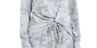 Hippie Rose Junior's Cozy Twist Front Top Gray Size XS