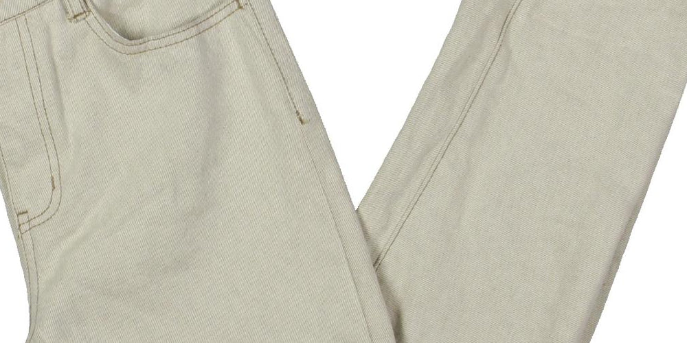 Oat Women's Cotton Cuffed Straight Leg Jeans White Size 27