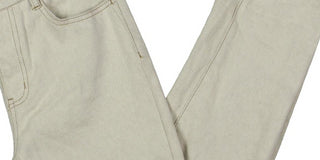 Oat Women's Cotton Cuffed Straight Leg Jeans White Size 27