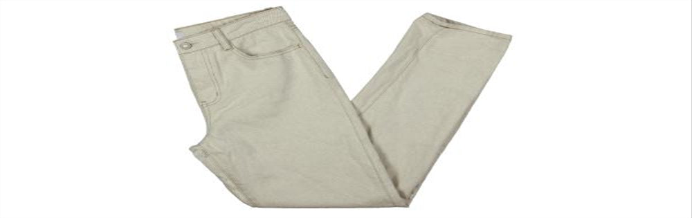 Oat Women's Cotton Cuffed Straight Leg Jeans White Size 27