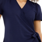 Michael Kors Women's Surplice Side Tie Top Blue Size Petite Large