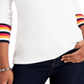Tommy Hilfiger Women's Long Sleeve Placed Stripe Top White Size X-Large