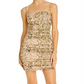 Guess Women's Jocelyn Snake Print Mini Bodycon Dress Brown Size Small
