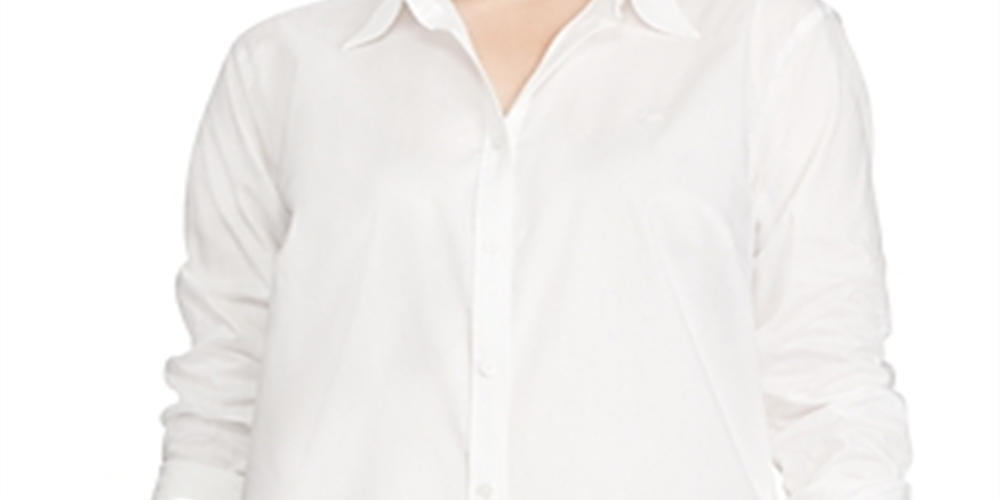Ralph Lauren Women's Aaron Non Iron Casual Button Down Top White Size 3X