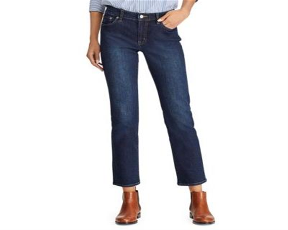 Ralph Lauren Women's Super Stretch Modern Curvy Straight Jeans Blue Size 12