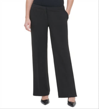 Calvin Klein Women's Flare Slit Wide Leg Pants Black Size 6