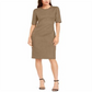 Anne Klein Women's Vicuna  Faux Suede Sheath Dress Brown Size 10