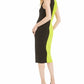 Bar III Women's Colorblocked Sweater Dress Green Size L