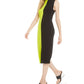 Bar III Women's Colorblocked Sweater Dress Green Size L