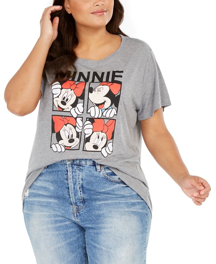Modern Lux Women's Trendy Plus Minnie T-Shirt Gray Size 3X