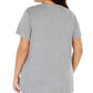 Modern Lux Women's Trendy Plus Minnie T-Shirt Gray Size 3X