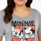 Modern Lux Women's Trendy Plus Minnie T-Shirt Gray Size 3X