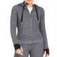 Tommy Hilfiger Women's Sport Waffle Knit Zippered Hoodie Gray Size XL