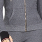 Tommy Hilfiger Women's Sport Waffle Knit Zippered Hoodie Gray Size XL