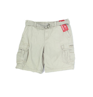 Unionbay Men's Belted Mid Rise Flat Front Cargo Shorts Beige Size 34