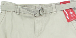 Unionbay Men's Belted Mid Rise Flat Front Cargo Shorts Beige Size 34