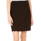 Maison Jules Women's Scallop Hem Skirt Black Size 14