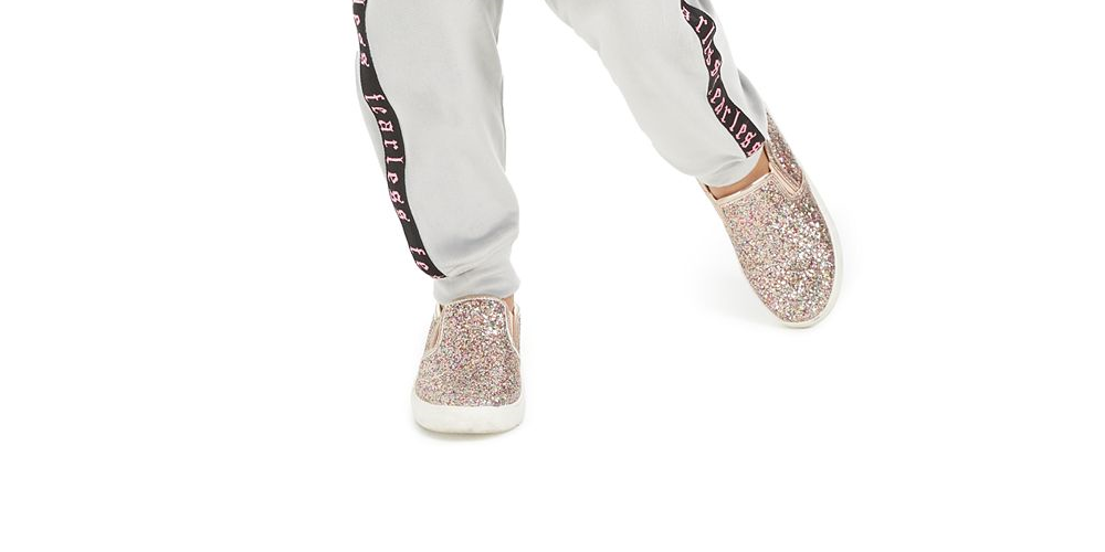 Ideology Little Girls Side-Taped Velour Sweatpants Shark Fin Gray Size 6