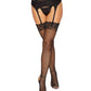 Dreamgirl Girl's Fishnet Thigh High with Lace Top Black Size 0-Small
