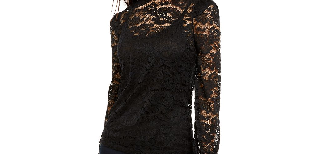 INC International Concepts Women's Lace Blouson Top White  Size Small