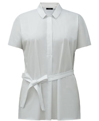 Alfani Women's Tie Waist Collared T-Shirt White Size M