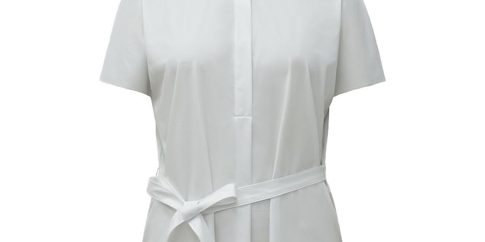 Alfani Women's Tie Waist Collared T-Shirt White Size M
