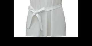 Alfani Women's Tie Waist Collared T-Shirt White Size M