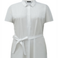 Alfani Women's Tie Waist Collared T-Shirt White Size M