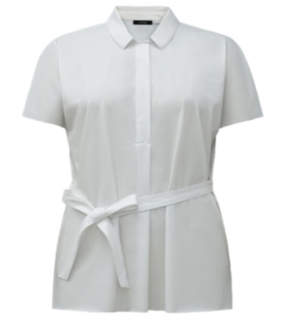 Alfani Women's Tie Waist Collared T-Shirt White Size M