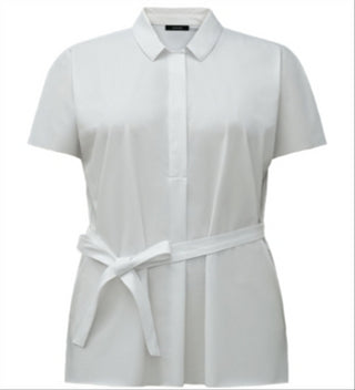 Alfani Women's Tie Waist Collared T-Shirt White Size M