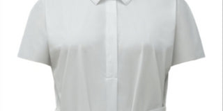 Alfani Women's Tie Waist Collared T-Shirt White Size M