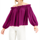 INC Women's  Off-the-Shoulder Top Off-The-Shoulder Top Purple Size S