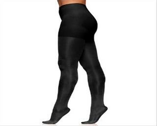 Berkshire Women's Plus Shine Tights Easy on! Control Top Black Size Petite