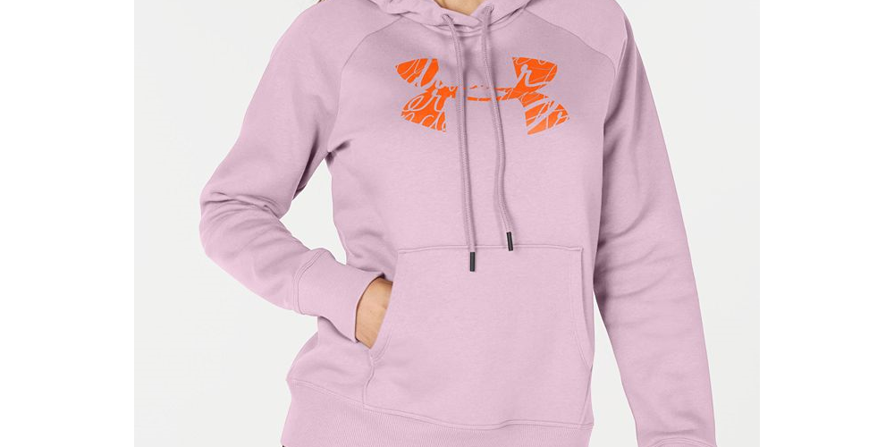 Under Armour Women's Rival Logo Fleece Hoodie Gray Size Medium