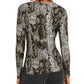 INC International Concepts Women's Animal Print Twist Front Top -Green Size XX-Large