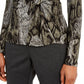 INC International Concepts Women's Animal Print Twist Front Top -Green Size XX-Large