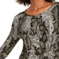 INC International Concepts Women's Animal Print Twist Front Top -Green Size XX-Large