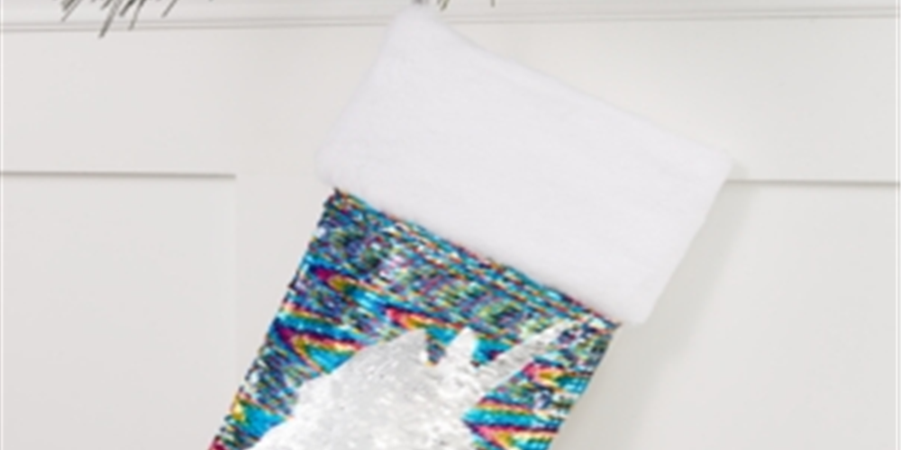Holiday Lane Women's Sequin Unicorn Stocking Socks Gray One Size