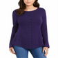 Style & Co Women's Ribbed Knit Sweater Purple Size X-Small