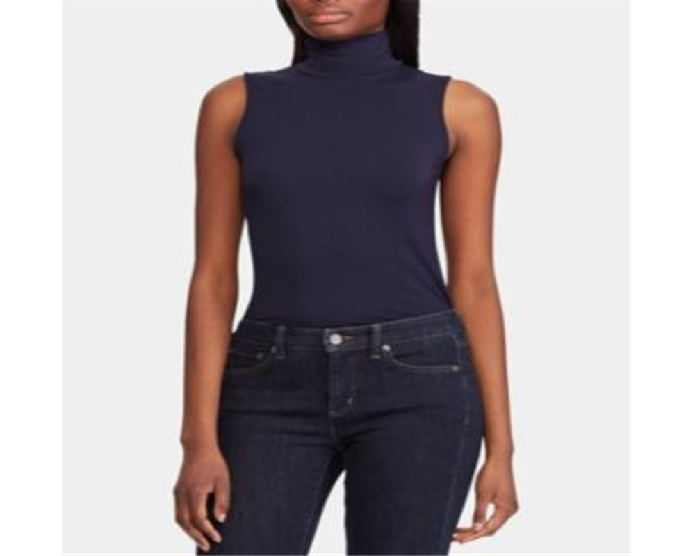 Ralph Lauren Women's Sleeveless Turtleneck Top Blue Size X-Small