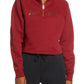Nike Women's Funnel Half Zip Shine Cotton Jimmy Jazz Sweatshirt Red Size Small