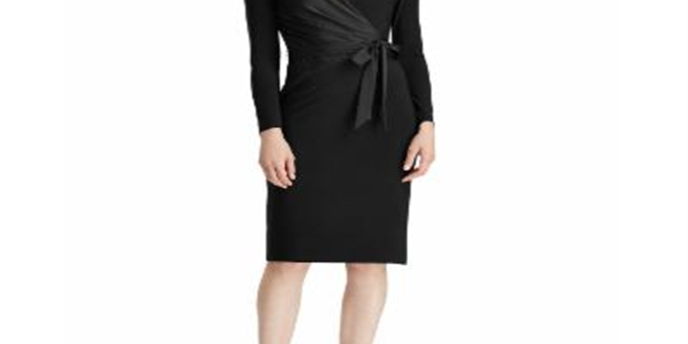 Ralph Lauren Women's Bow Detail Dress Black Size 8